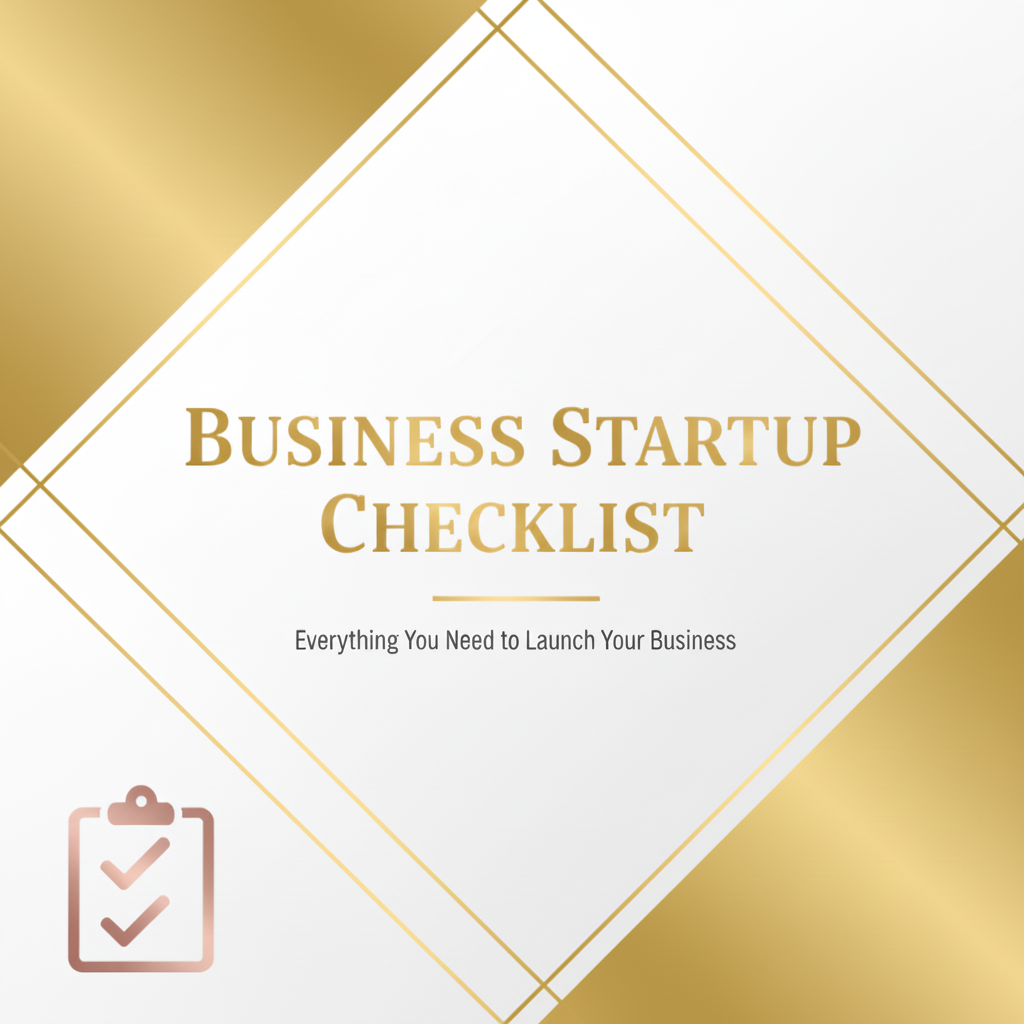 Business Startup Checklist Cover - Yellow & White